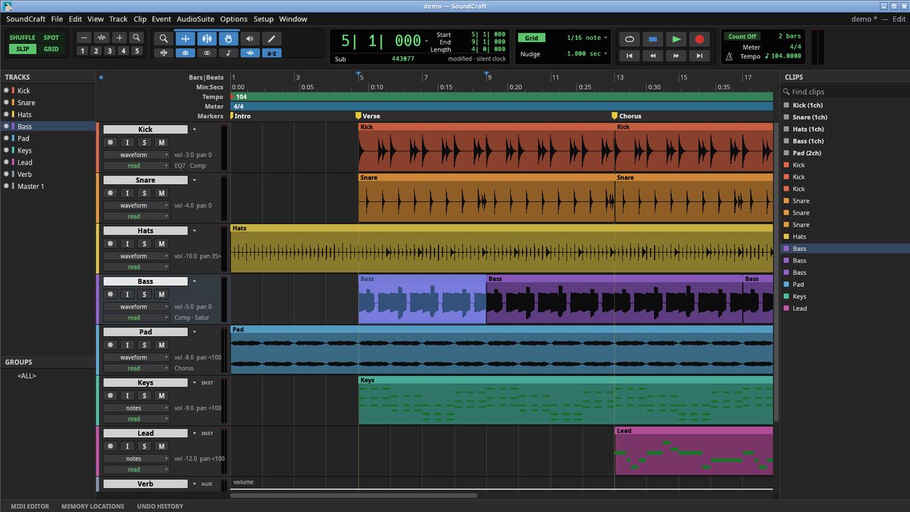 SoundCraft window on Ubuntu 24.04