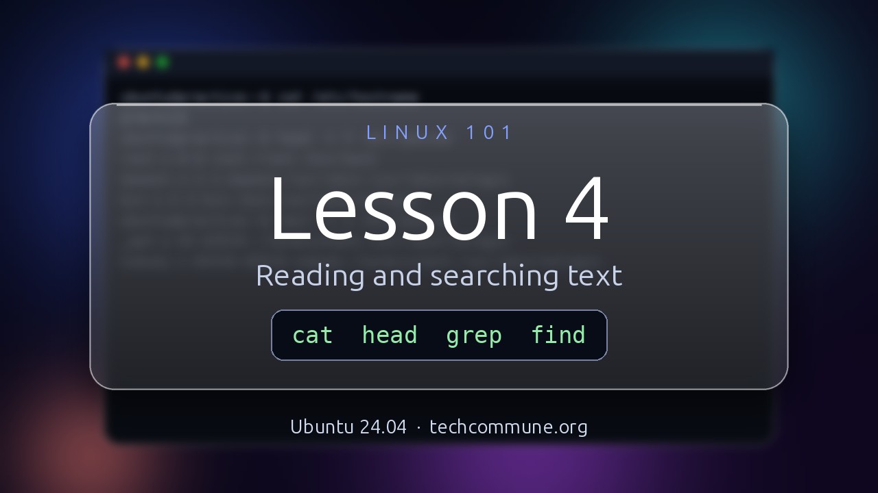 Video: Reading and Searching Text (Linux 101 video)